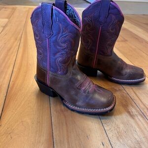 Dan Post Kids' Brown and Purple Boots